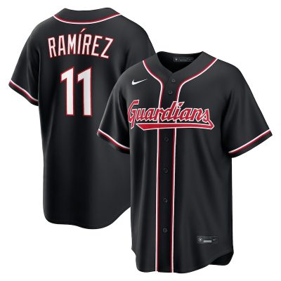 Jose Ramirez Cleveland Guardians Fashion Replica Black Out Jersey