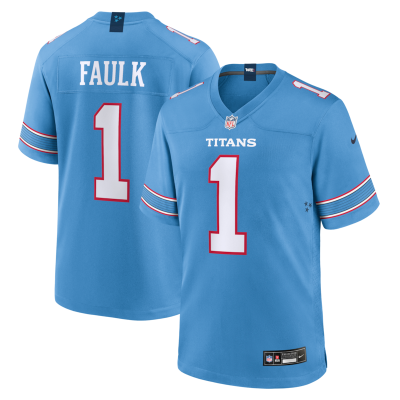 Keldric Faulk Tennessee Titans 2026 NFL Draft First Round Pick No.31 Game Jersey - Light Blue