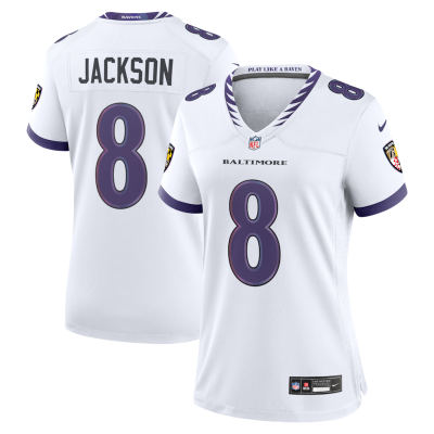 Lamar Jackson Baltimore Ravens Women's Game Jersey - White