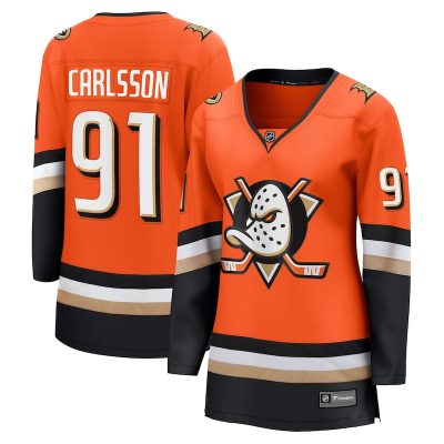 Leo Carlsson Anaheim Ducks Women's Home Breakaway Jersey - Orange