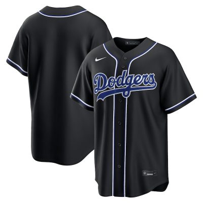 Los Angeles Dodgers Fashion Replica Black Out Jersey