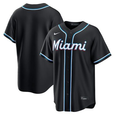 Miami Marlins Fashion Replica Black Out Jersey