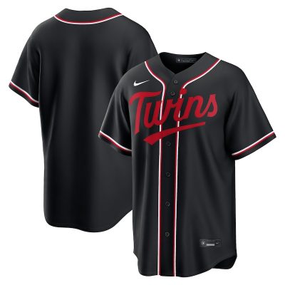 Minnesota Twins Fashion Replica Black Out Jersey
