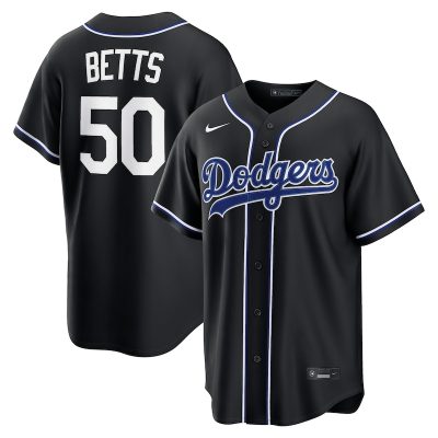 Mookie Betts Los Angeles Dodgers Fashion Replica Black Out Jersey