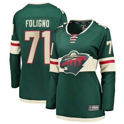 Nick Foligno Minnesota Wild Women's Home Breakaway Jersey - Green