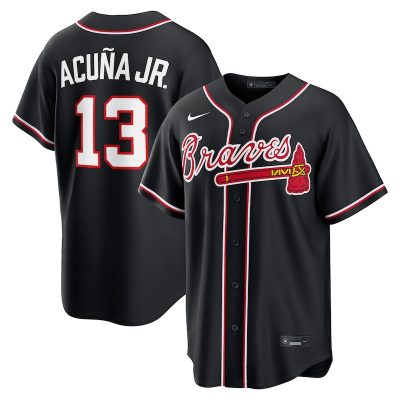 Ronald Acuna Jr. Atlanta Braves Fashion Replica Black Out Jersey