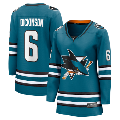 Sam Dickinson San Jose Sharks Women's Home Breakaway Jersey - Teal