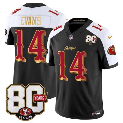 San Francisco 49ers 80th Anniversary Patch Vapor Limited Jersey - Rivalries Edition - Black Alternate / Mike Evans