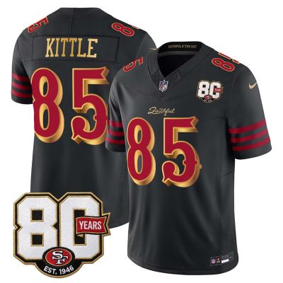 San Francisco 49ers 80th Anniversary Patch Vapor Limited Jersey - Rivalries Edition - Black Rivalries / George Kittle