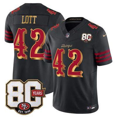 San Francisco 49ers 80th Anniversary Patch Vapor Limited Jersey - Rivalries Edition - Black Rivalries / Ronnie Lott