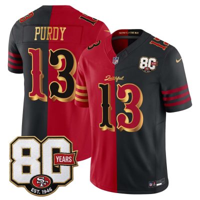 San Francisco 49ers 80th Anniversary Patch Vapor Limited Jersey - Rivalries Edition - Split / Brock Purdy