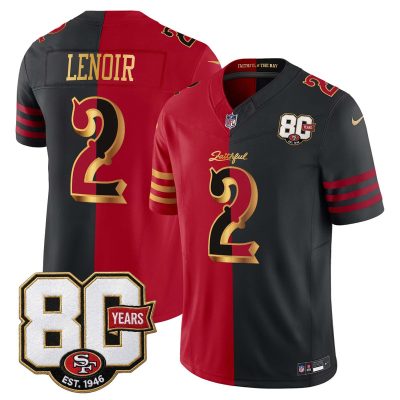 San Francisco 49ers 80th Anniversary Patch Vapor Limited Jersey - Rivalries Edition - Split / Deommodore Lenoir