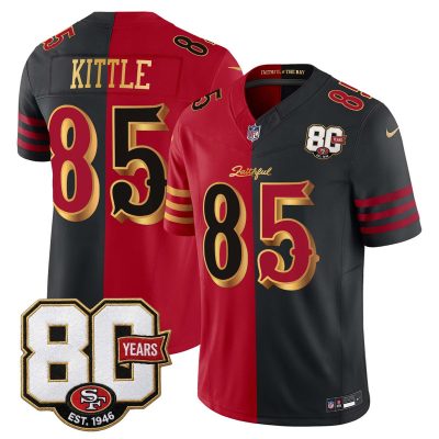 San Francisco 49ers 80th Anniversary Patch Vapor Limited Jersey - Rivalries Edition - Split / George Kittle