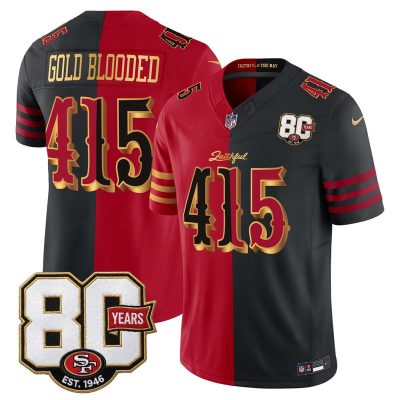 San Francisco 49ers 80th Anniversary Patch Vapor Limited Jersey - Rivalries Edition - Split / Gold Blooded 415