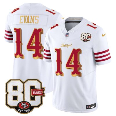 San Francisco 49ers 80th Anniversary Patch Vapor Limited Jersey - Rivalries Edition - White Gold / Mike Evans