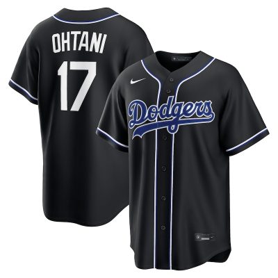 Shohei Ohtani Los Angeles Dodgers Fashion Replica Black Out Jersey