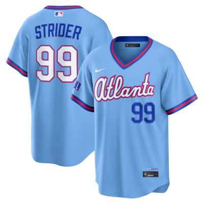 Spencer Strider Atlanta Braves 2026 City Connect Stadium Jersey - Powder Blue