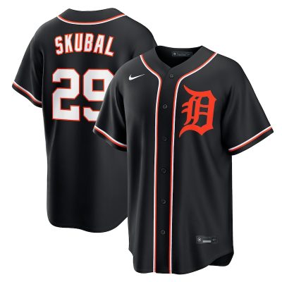 Tarik Skubal Detroit Tigers Fashion Replica Black Out Jersey