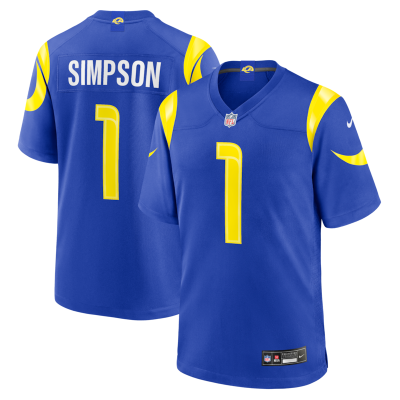 Ty Simpson Los Angeles Rams 2026 NFL Draft First Round Pick No. 13 Team Game Jersey - Royal