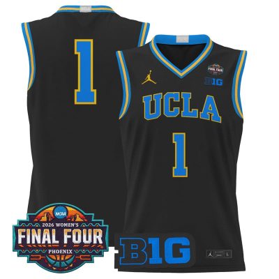 UCLA Bruins 2026 Women's Tournament Final Four Basketball Stitched Jersey - Black / #1 Team