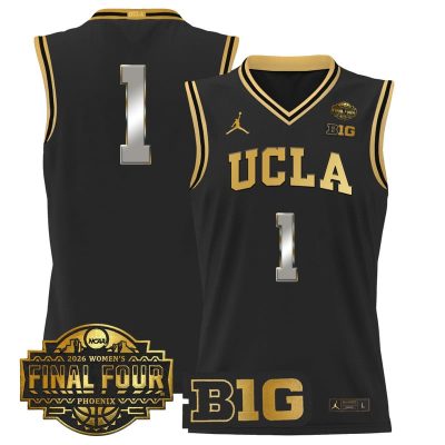 UCLA Bruins 2026 Women's Tournament Final Four Basketball Stitched Jersey - Black Gold / #1 Team