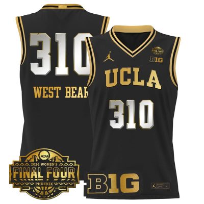 UCLA Bruins 2026 Women's Tournament Final Four Basketball Stitched Jersey - Black Gold / West Bear 310