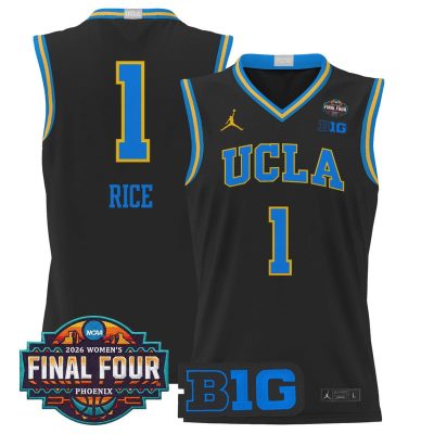 UCLA Bruins 2026 Women's Tournament Final Four Basketball Stitched Jersey - Black / Kiki Rice