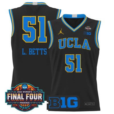 UCLA Bruins 2026 Women's Tournament Final Four Basketball Stitched Jersey - Black / Lauren Betts