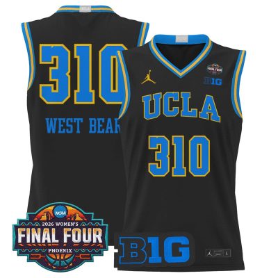 UCLA Bruins 2026 Women's Tournament Final Four Basketball Stitched Jersey - Black / West Bear 310
