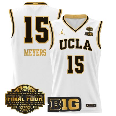 UCLA Bruins 2026 Women's Tournament Final Four Basketball Stitched Jersey - White Gold / Ann Meyers