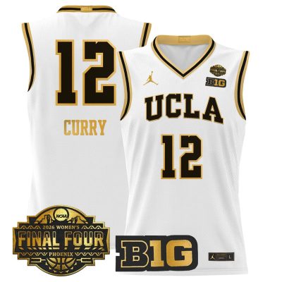 UCLA Bruins 2026 Women's Tournament Final Four Basketball Stitched Jersey - White Gold / Denise Curry