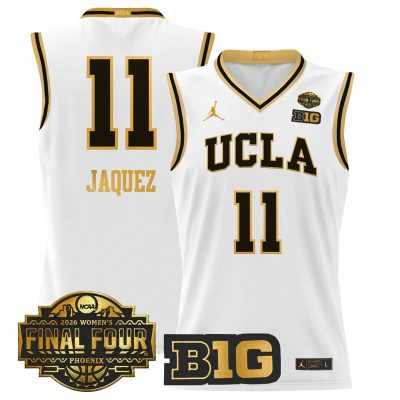 UCLA Bruins 2026 Women's Tournament Final Four Basketball Stitched Jersey - White Gold / Gabriela Jaquez