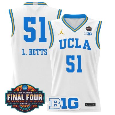UCLA Bruins 2026 Women's Tournament Final Four Basketball Stitched Jersey - White / Lauren Betts
