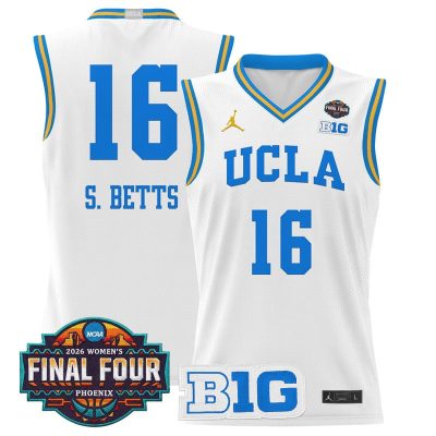UCLA Bruins 2026 Women's Tournament Final Four Basketball Stitched Jersey - White / Sienna Betts