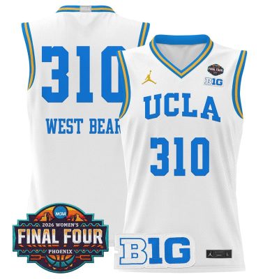 UCLA Bruins 2026 Women's Tournament Final Four Basketball Stitched Jersey - White / West Bear 310