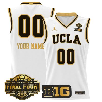 UCLA Bruins 2026 Women's Tournament Final Four Custom Basketball Stitched Jersey - White Gold
