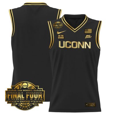 UConn Huskies 2026 Women's Tournament Final Four Basketball Stitched Jersey - Black Gold / #1 Team