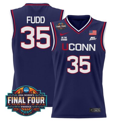UConn Huskies 2026 Women's Tournament Final Four Basketball Stitched Jersey - Navy / Azzi Fudd