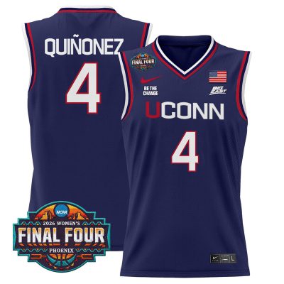 UConn Huskies 2026 Women's Tournament Final Four Basketball Stitched Jersey - Navy / Blanca Quiñonez