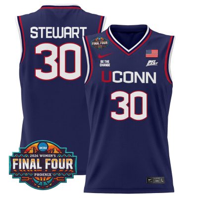 UConn Huskies 2026 Women's Tournament Final Four Basketball Stitched Jersey - Navy / Breanna Stewart