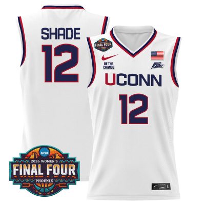 UConn Huskies 2026 Women's Tournament Final Four Basketball Stitched Jersey - White / Ashlynn Shade
