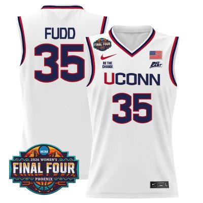 UConn Huskies 2026 Women's Tournament Final Four Basketball Stitched Jersey - White / Azzi Fudd