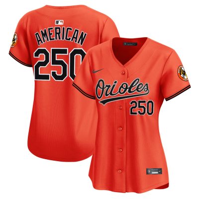 Women's Baltimore Orioles 2026 Vapor Premier Stitched Jersey - Orange / #250 American