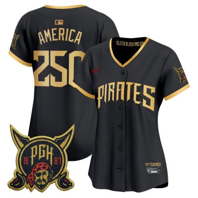 Women's Pittsburgh Pirates 2026 City Connect Vapor Premier Stitched Jersey - Black / #250 America