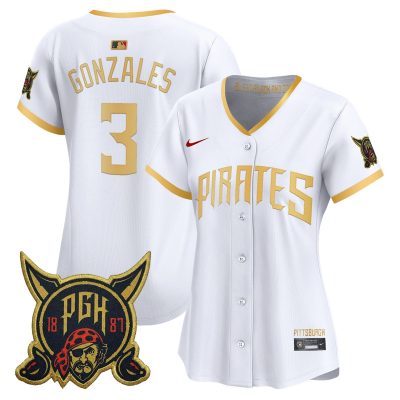 Women's Pittsburgh Pirates 2026 City Connect Vapor Premier Stitched Jersey - White / Nick Gonzales