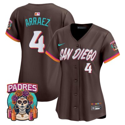 Women's San Diego Padres 2026 City Connect Vapor Premier Stitched Jersey - Brown / Luis Arraez