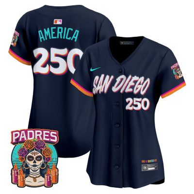 Women's San Diego Padres 2026 City Connect Vapor Premier Stitched Jersey - City Connect / #250 America