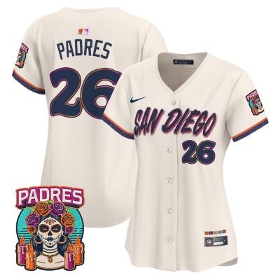 Women's San Diego Padres 2026 City Connect Vapor Premier Stitched Jersey - Cream / #26 Padres