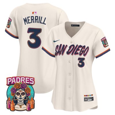 Women's San Diego Padres 2026 City Connect Vapor Premier Stitched Jersey - Cream / Jackson Merrill