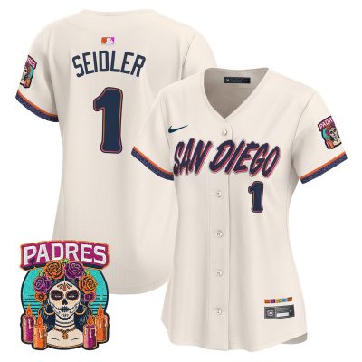 Women's San Diego Padres 2026 City Connect Vapor Premier Stitched Jersey - Cream / Peter Seidler